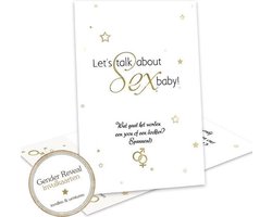 GR790 ( 8 stuks ) - Baby Gender Reveal uitnodiging - Gender reveal party - invulkaarten - Let's talk about.. - uitnodigingskaarten - Gender Reveal - Babyshower - Uitnodigingen - oh baby - Kaarten met enveloppen - babyshower meisje - Babyshower jongen