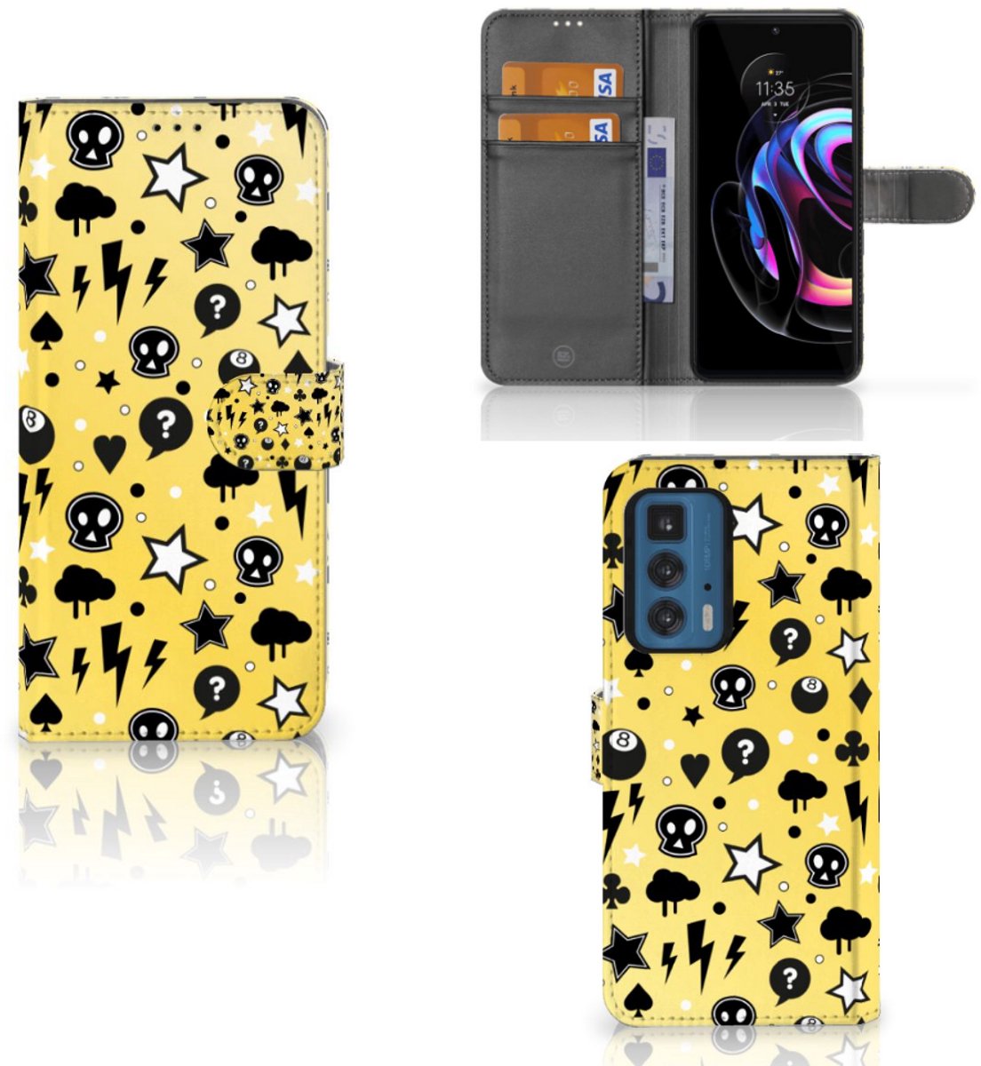 Telefoonhoesje met Naam Motorola Edge 20 Pro Punk Geel
