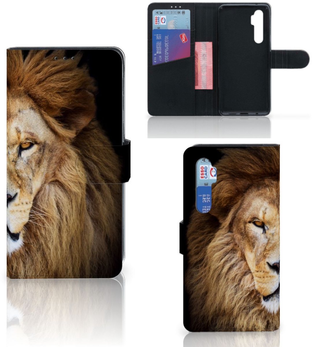 Xiaomi Mi Note 10 Lite Telefoonhoesje met Pasjes Leeuw