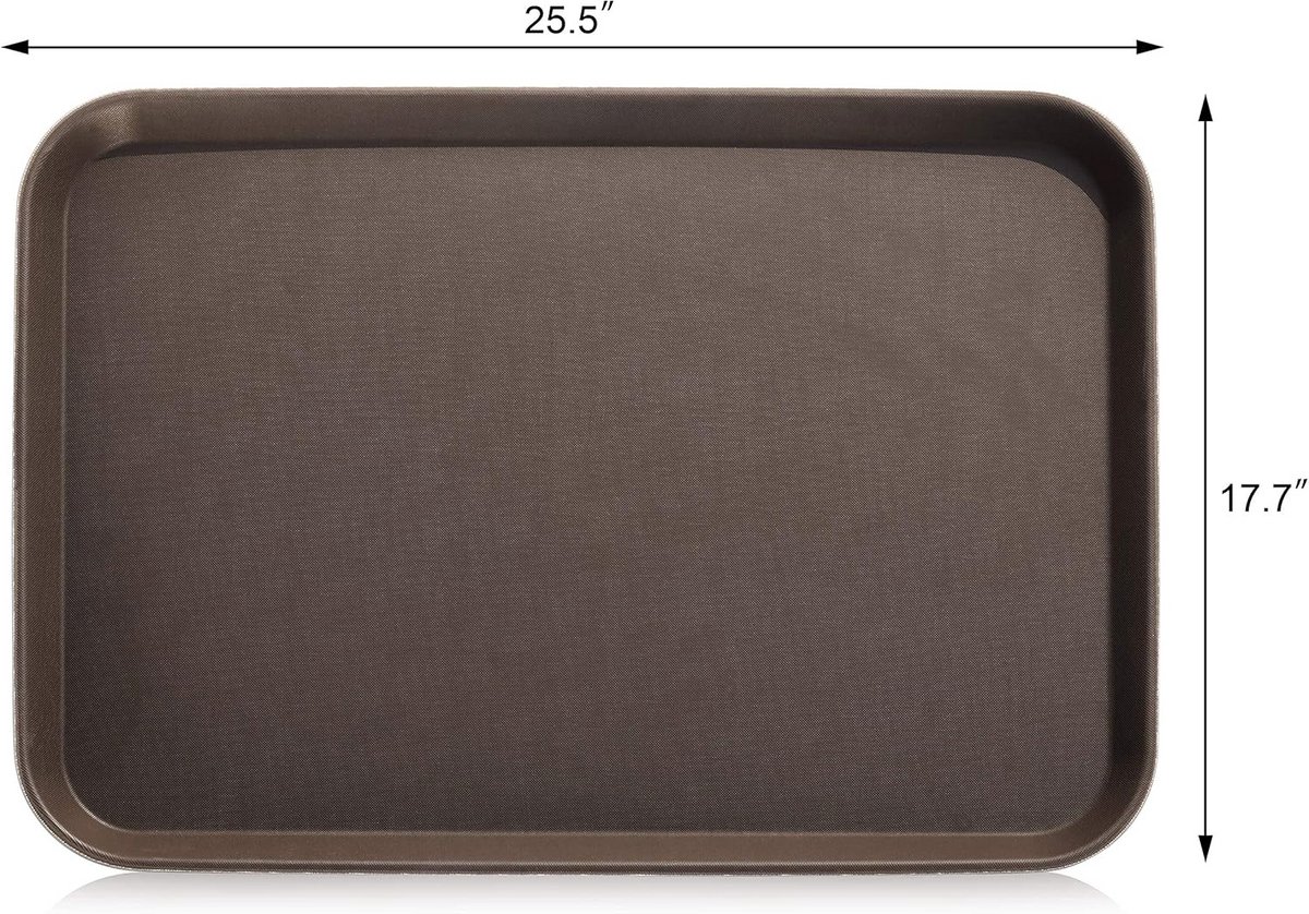Antislip Dienblad voor Restaurants - Kunststof met Rubber Gevoerd - Rechthoekig 18x26 Inch