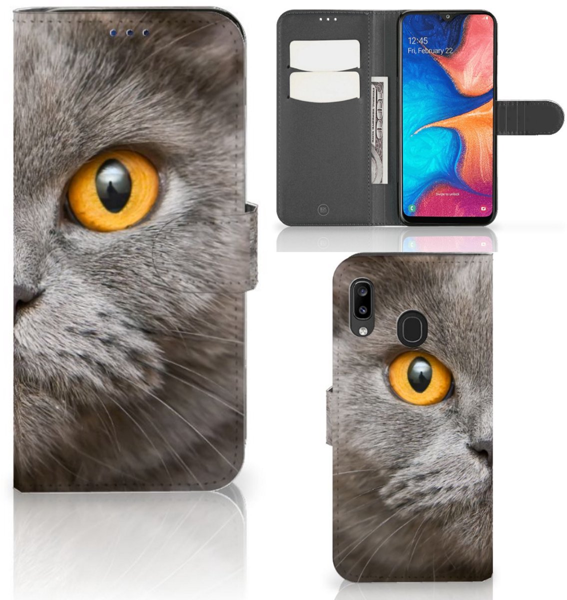 Telefoonhoesje met Pasjes Samsung Galaxy A30 Britse Korthaar