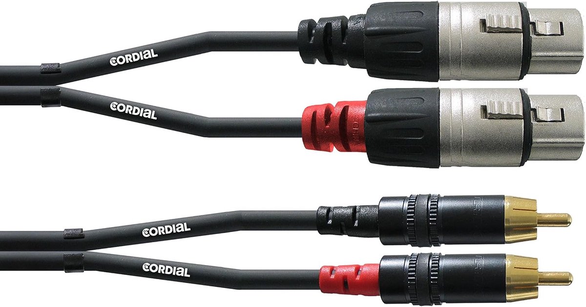 Audio Kabel met dubbele XLR Female naar RCA - 3 Meter