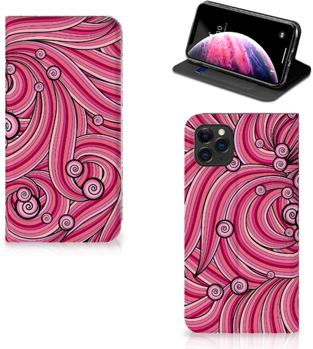 Apple iPhone 11 Pro Max Bookcase Swirl Pink