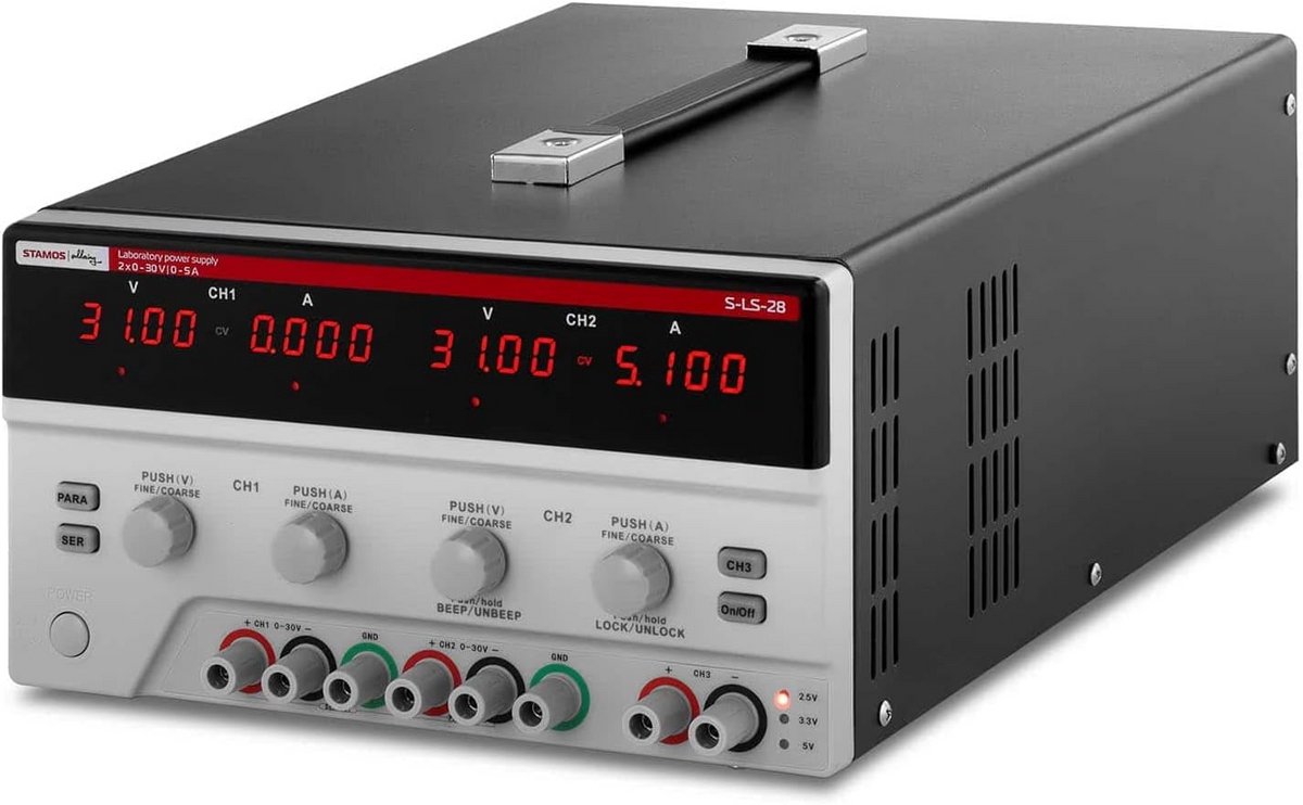 Dubbele Laboratoriumvoeding 2x 0-30V 0-5A DC - Hoogwaardige Voedingsbron voor Professionele Toepassingen