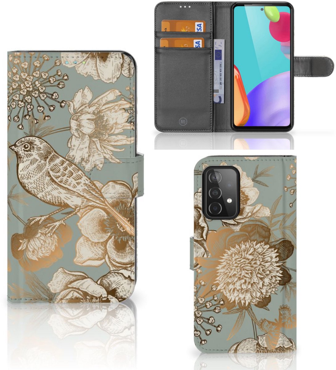 Hoesje voor Samsung Galaxy A52 Vintage Bird Flowers