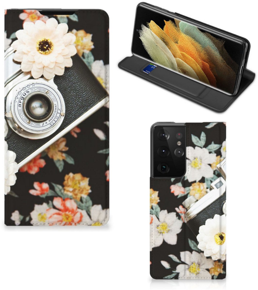 Samsung Galaxy S21 Ultra Stand Case Vintage Camera