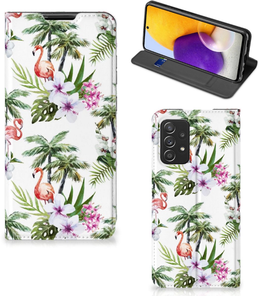 Samsung Galaxy A72 (5G/4G) Hoesje maken Flamingo Palms