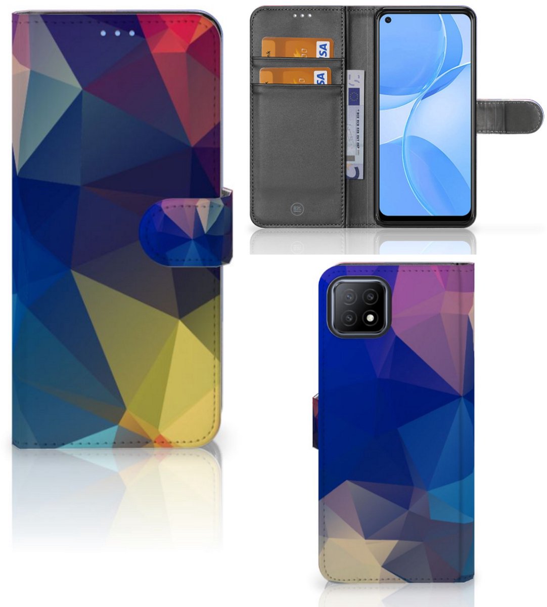 OPPO A73 5G Book Case Polygon Dark