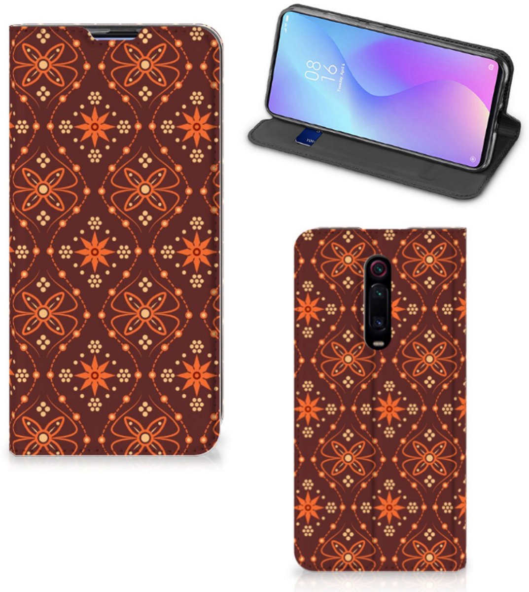 Xiaomi Redmi K20 Pro Hoesje met Magneet Batik Brown