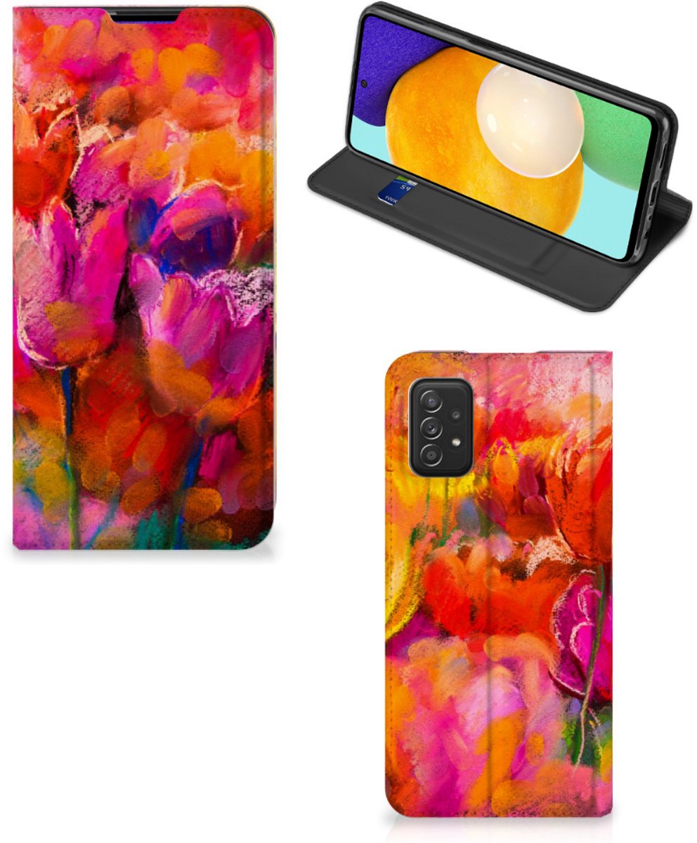 Bookcase Samsung Galaxy A03s Tulips