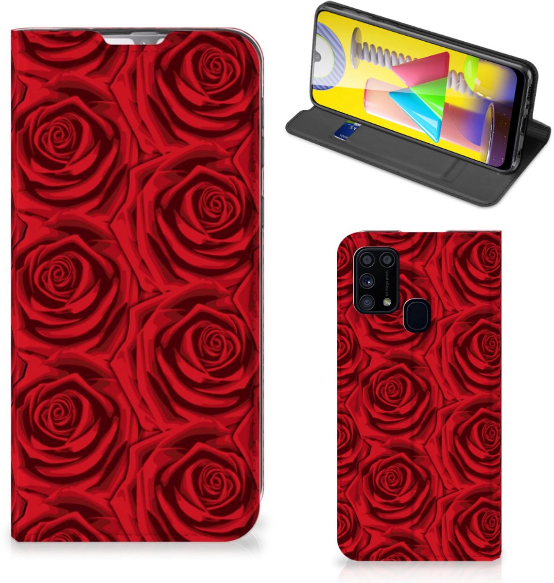 Samsung Galaxy M31 Smart Cover Red Roses