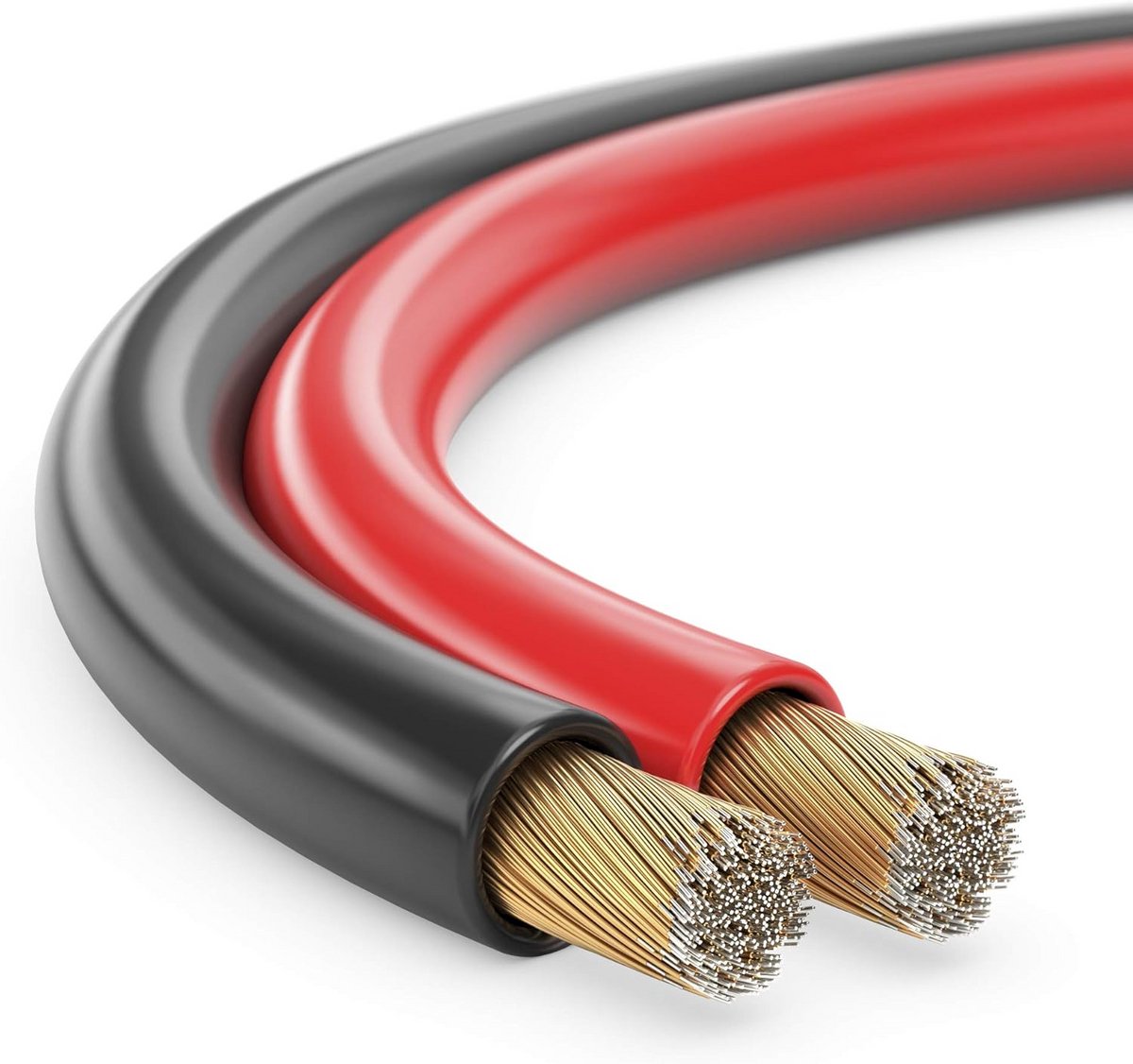 Luidsprekerkabel 2 x 1,50 mm², 10 m, rood/zwart - Flexibele audiokabel
