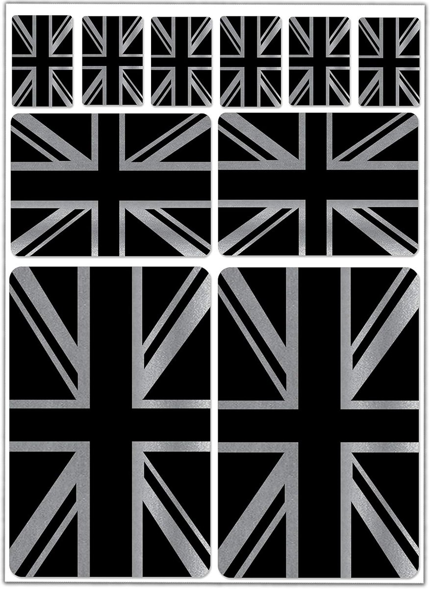 Set van 10 Vinyl Stickers - UK Union Jack Vlag voor Auto en Motorhelm