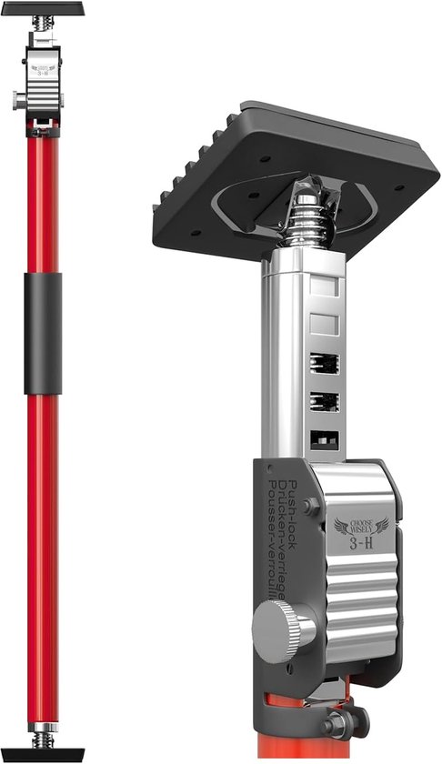 Verstelbare deurspanner en kozijnsteun 75-133 cm, telescopisch, antislip, kantelbare drukplaten, max 50 kg