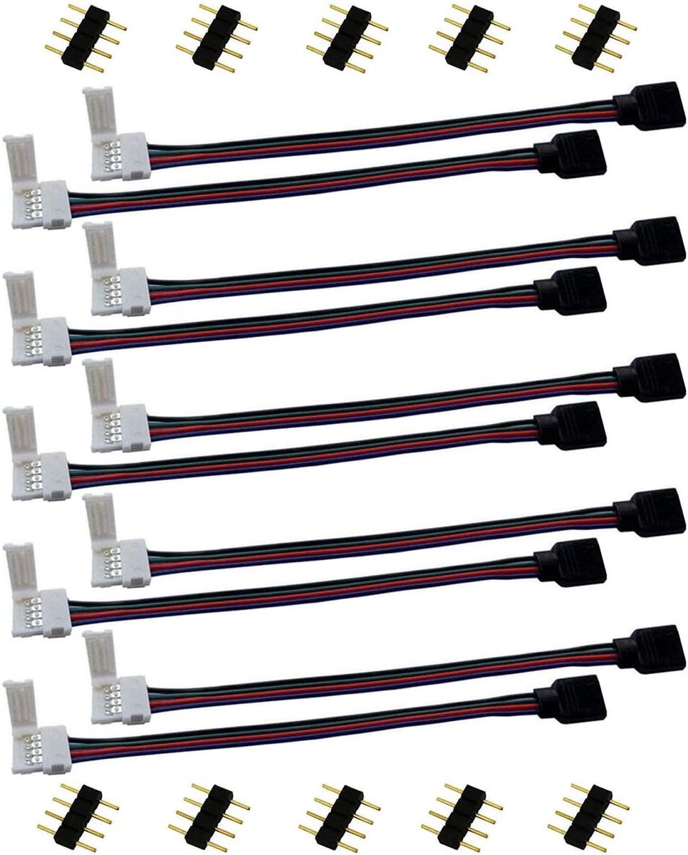 10x RGB 5050 LED Snelverbinder - 4-polige Aansluitkabel voor LED Strips