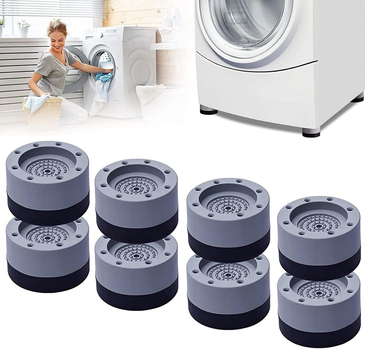 8 stuks universele anti-vibratie voetdempers voor wasmachine en meubels