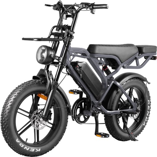 Elektrische fatbike QM Wheels V20 PRO 250W, 60 km actieradius, 20″ brede banden, geveerde voorvork, schijfremmen