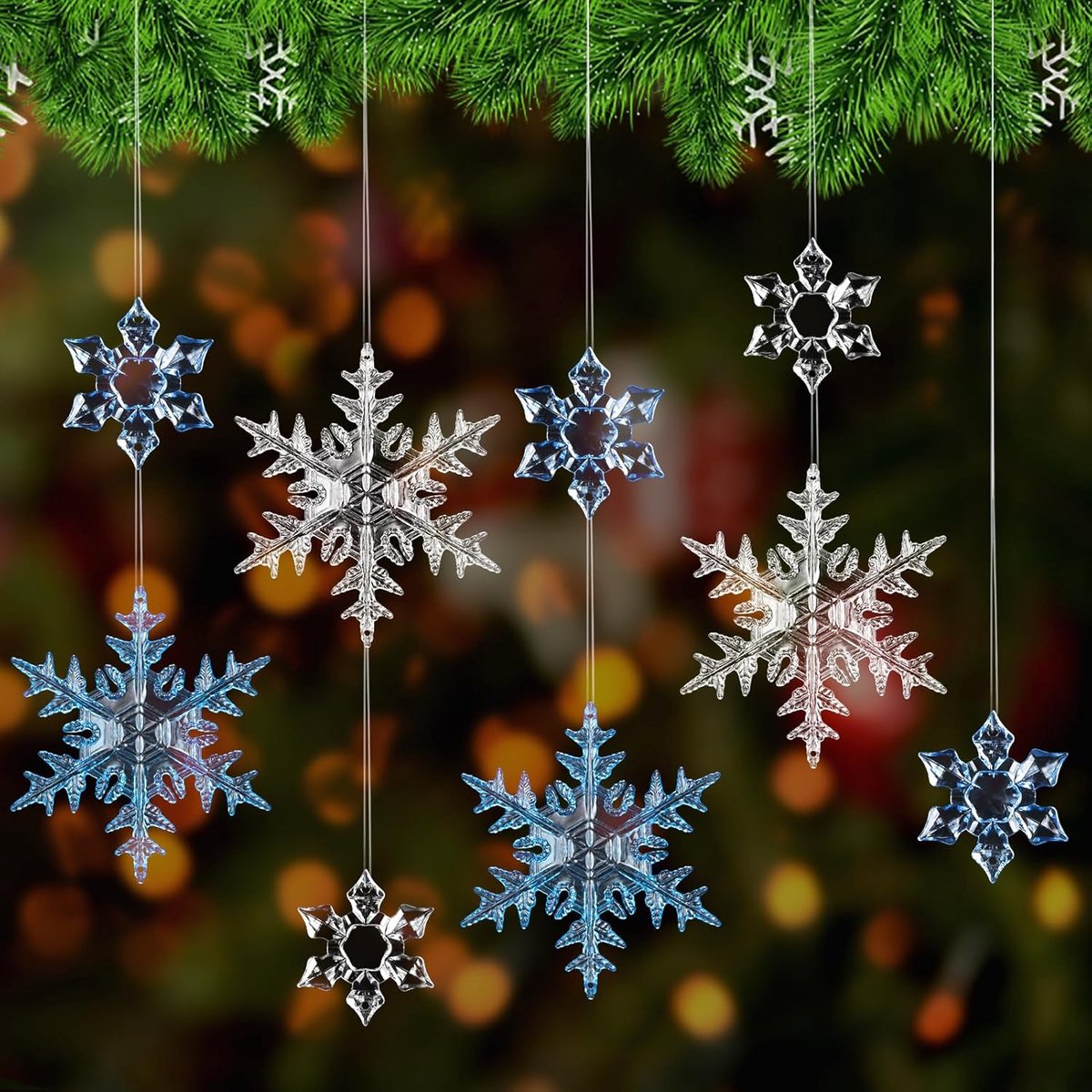 30 Stuks Sneeuwvlokken Hangers voor Kerstboom - Decoratie voor Feest en Bruiloft