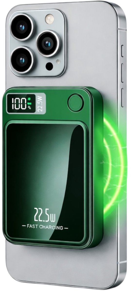 XL E-Mobility Evy24 MagSafe Powerbank 10000mAh Draadloos Groen - XL E-Mobility - €27,95