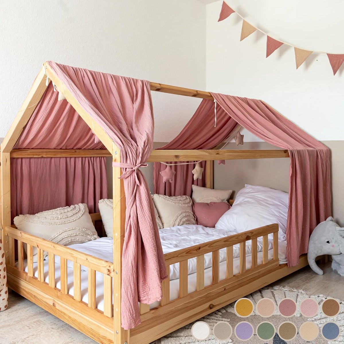 Heilige Hemelbed van 100% Katoen - Mousseline Bedhemel voor Kinderbedden 90x200 en 120x200 cm