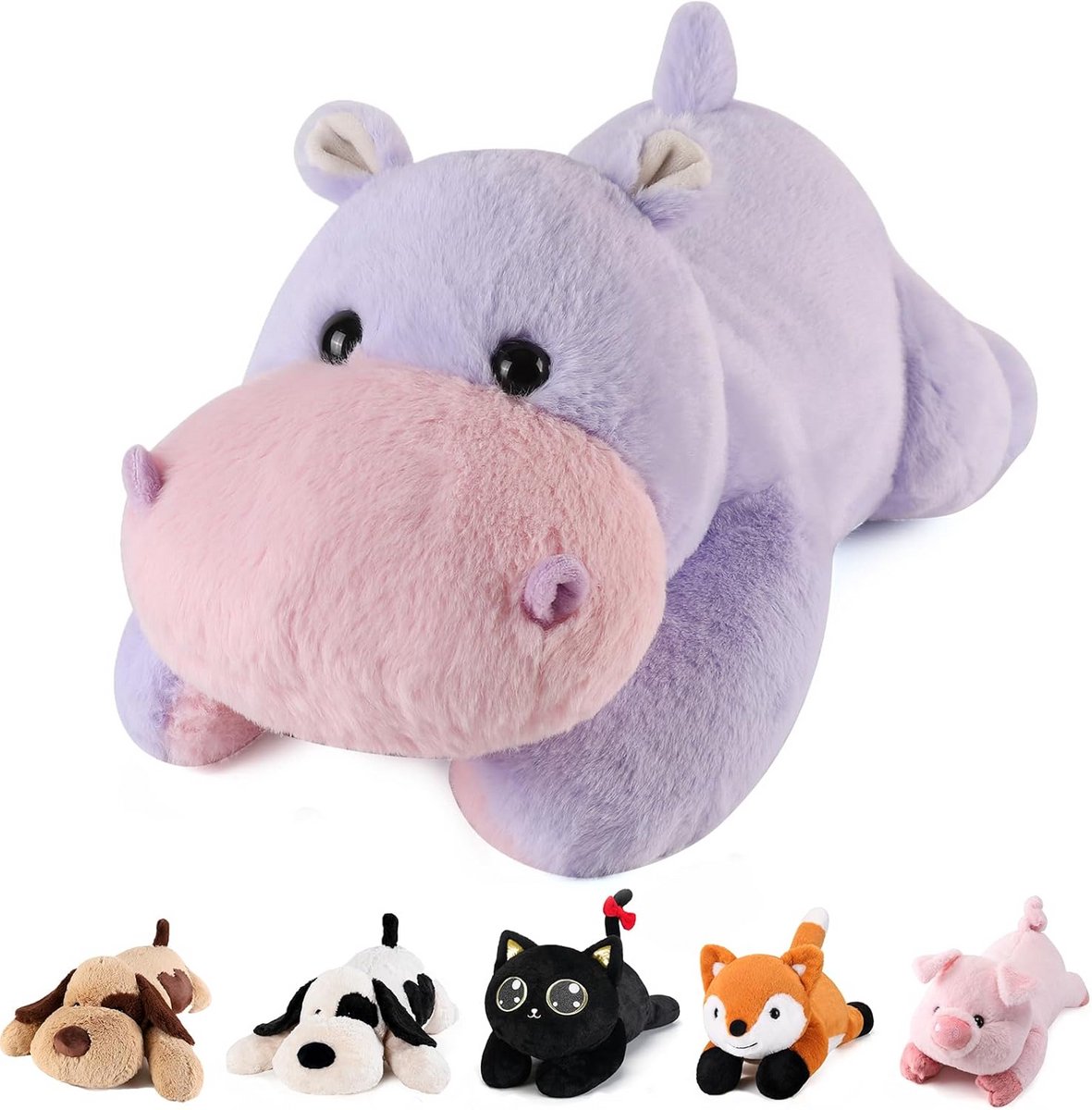 Grote Gewogen Knuffeldier - 52 Inch 2kg Zachte Hippo - Comfortabel Knuffel Kussen - Perfecte Cadeau voor Kinderen