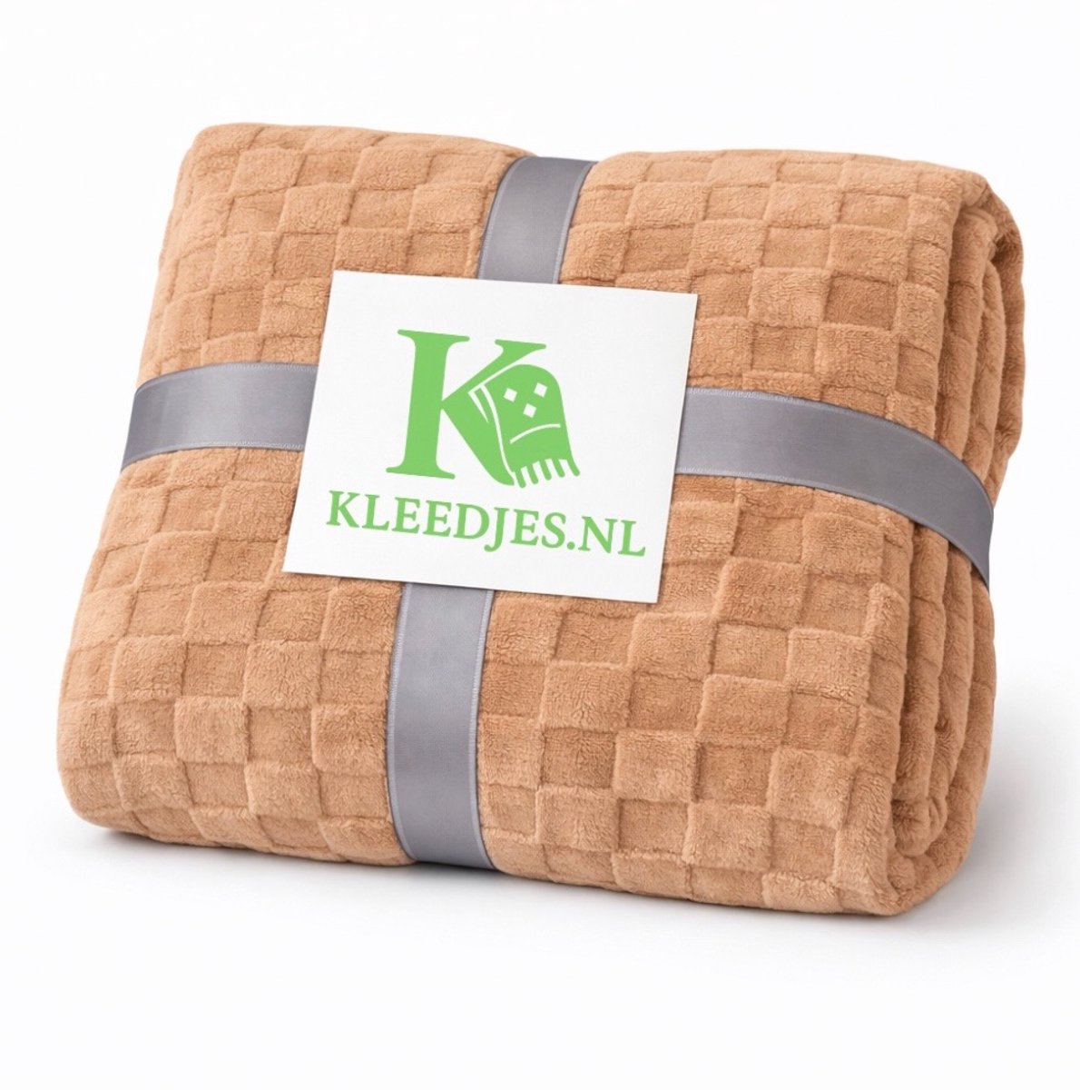 Ruiten fleece deken 150x200 cm – Zacht & comfortabel – Plaid voor bank en bed – Bruin