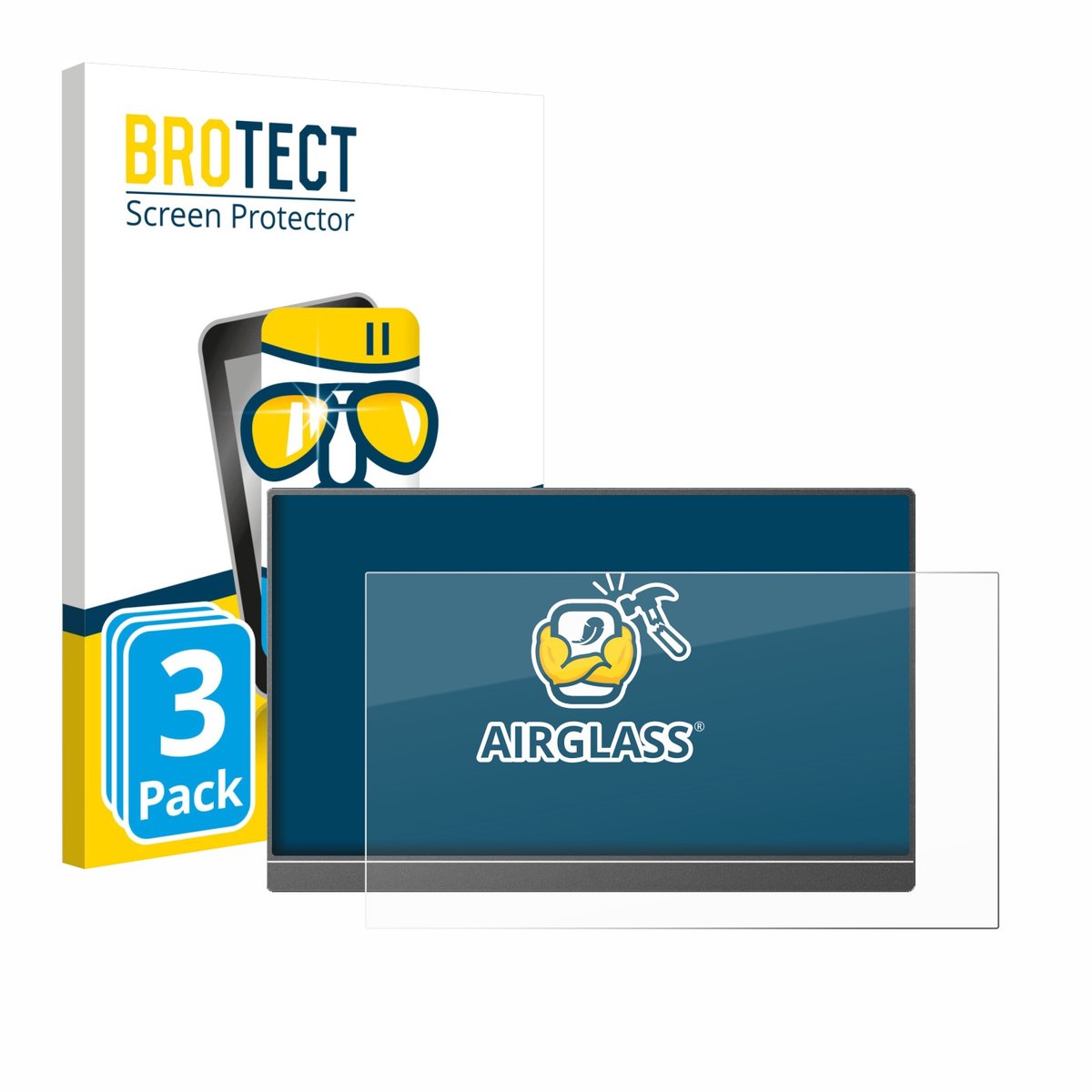 Screenprotector 3 Stuks voor Arzopa Z1C 16.1" Beschermglas transparant
