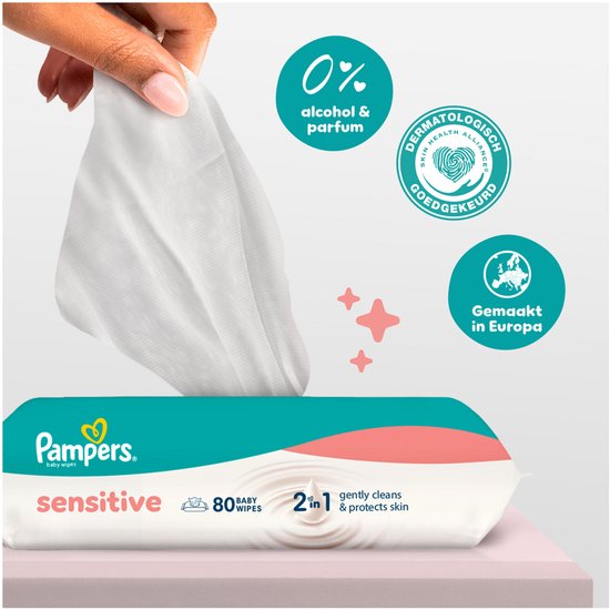Pampers Sensitive Billendoekjes - 15 Pakken - 1200 babydoekjes