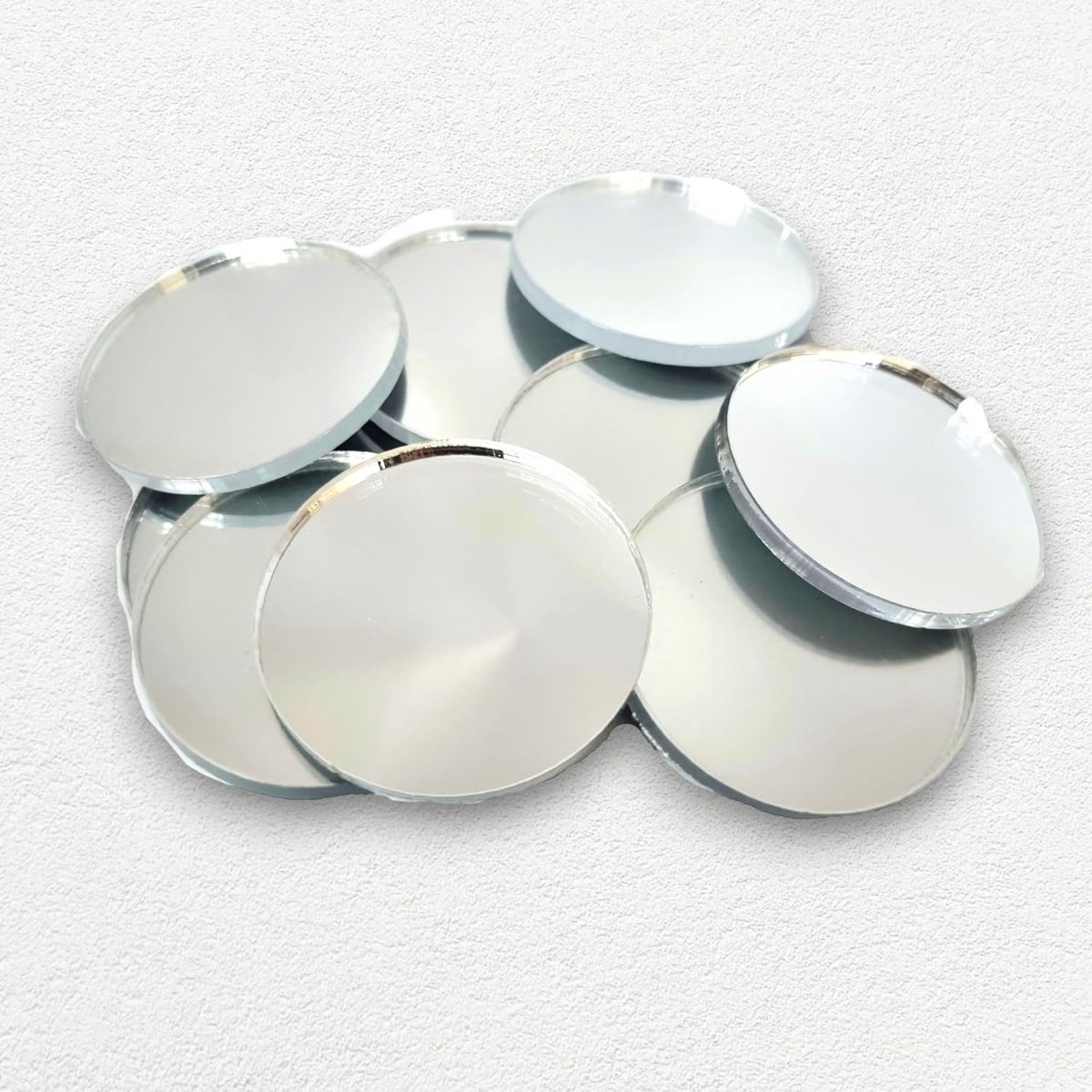 Ronde Tegel Spiegels Set van 10 - 7 cm Diameter