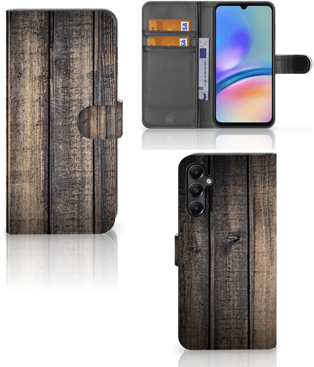 Boekhoesje voor Samsung Galaxy A05s Book Style Case Steigerhout