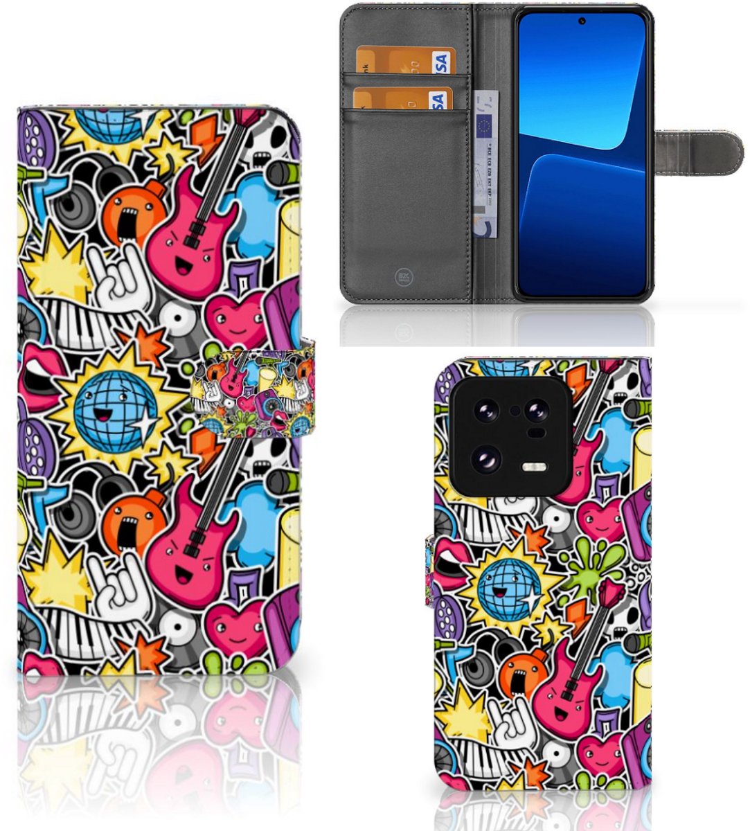 Boekhoesje voor Xiaomi 13 Pro Wallet Case met Pasjes Punk Rock
