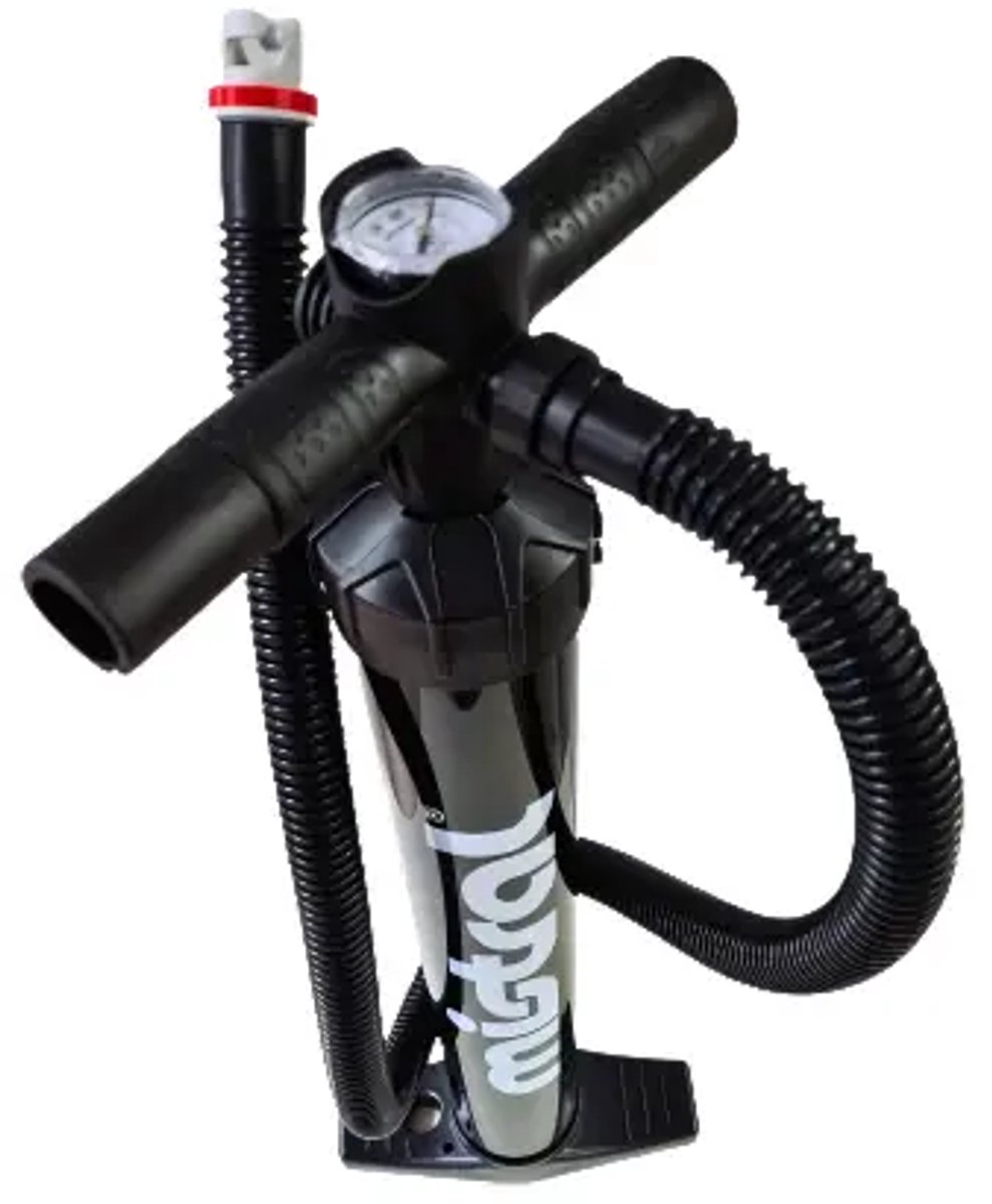 Mistral SUP dubbelslag handpomp met roterende connector inclusief drukmeter en luchtslang