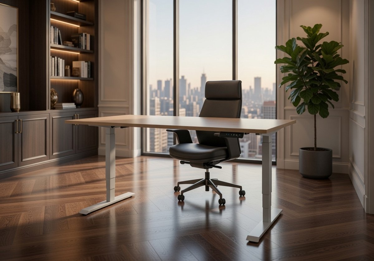 FlexDesk Pro – Elektrisch Hoogte Verstelbaar Bureau 160x80 cm met Beukenblad | Ergonomisch Kantoor- en Thuiswerkbureau | Fluisterstille Motoren & Geheugenfunctie | Modern Design | 5 Jaar Garantie Novihome