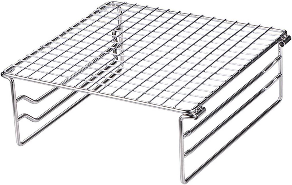 Draagbare Camping Grill BBQ Stand - Compact Mini RVS Kampvuur & Houtskool Grill Rack