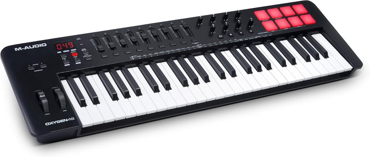 49-toetsen USB MIDI-keyboardcontroller met beatpads en arpeggiator