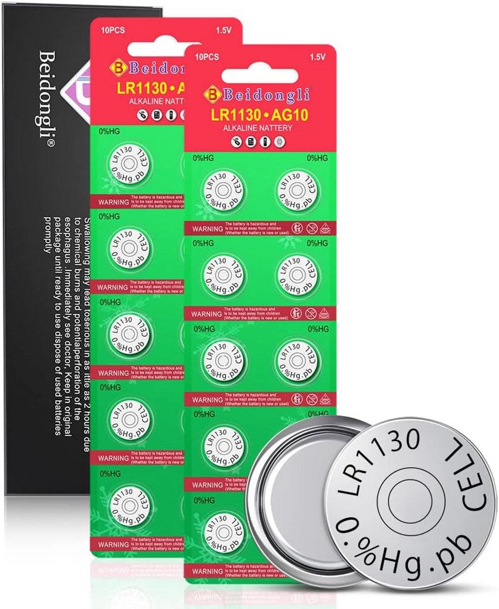 Alkaline knoopcellen LR1130 1,5V - 20 stuks