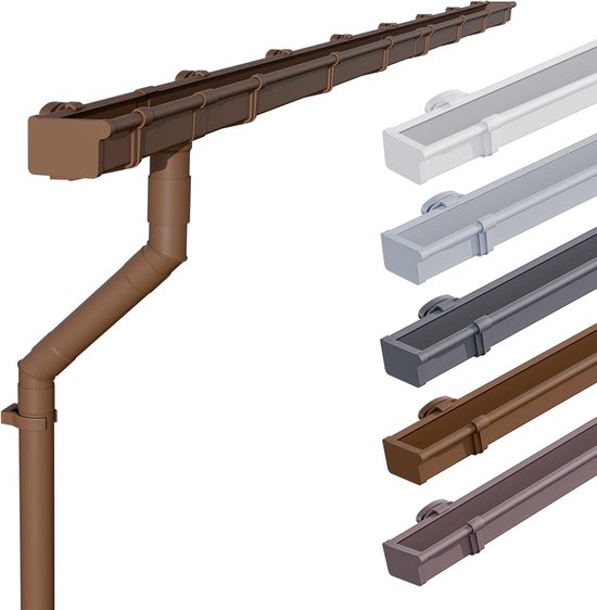 Dakgootset voor tuinhuis 68mm 4m Bruin | bol