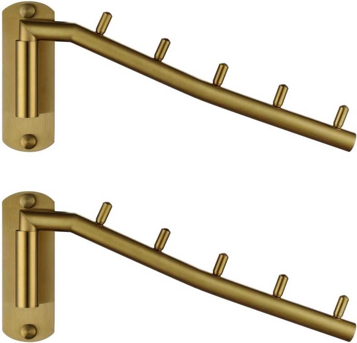 Stainless Steel Foldable Clothes Hanger Rack - Wall Mounted, Set of 2