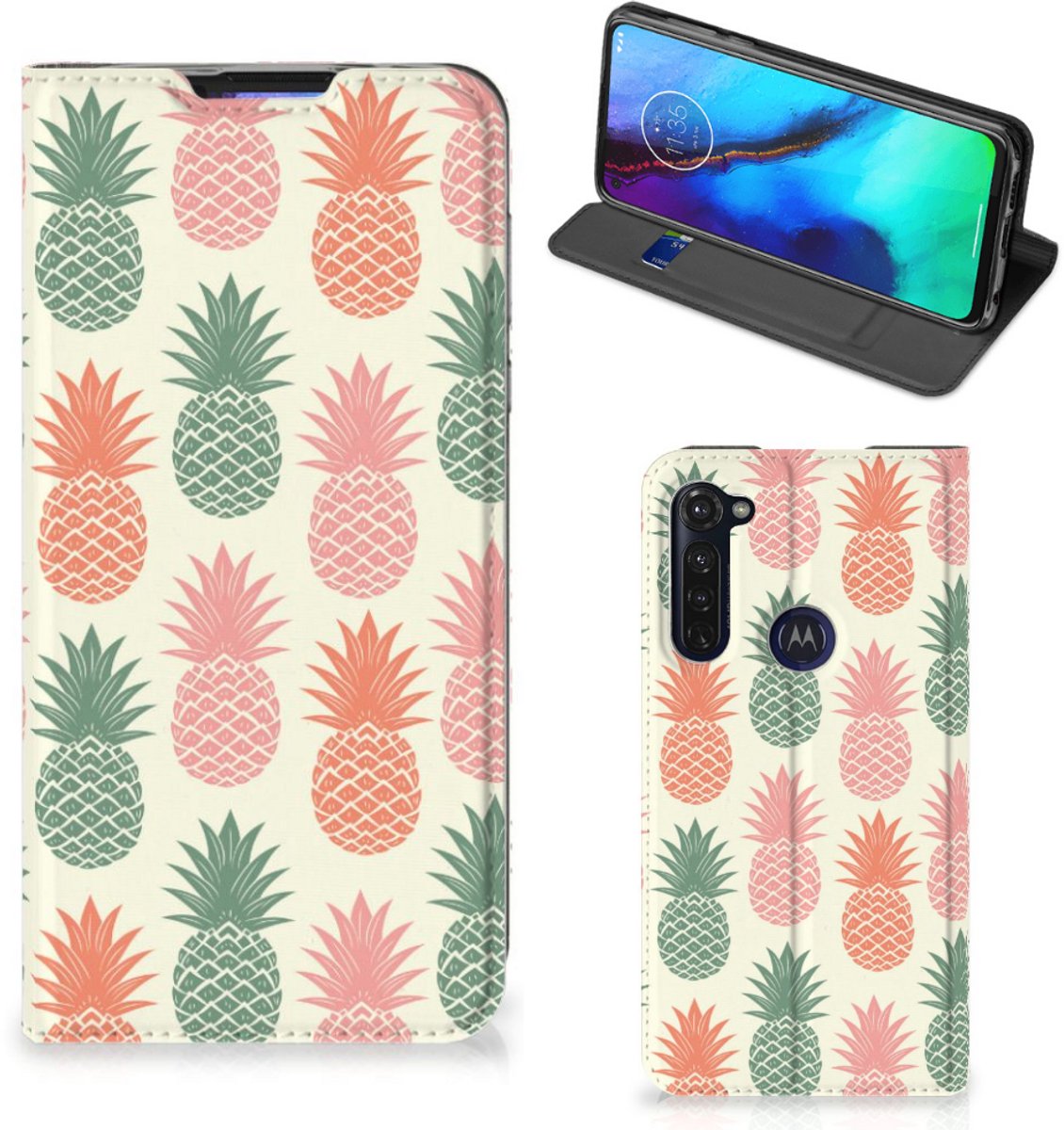 Motorola Moto G Pro Flip Style Cover Ananas