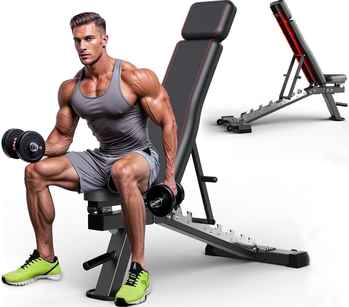 Opvouwbare en verstelbare halterbank 4-in-1 - 550 kg draagvermogen voor thuistraining