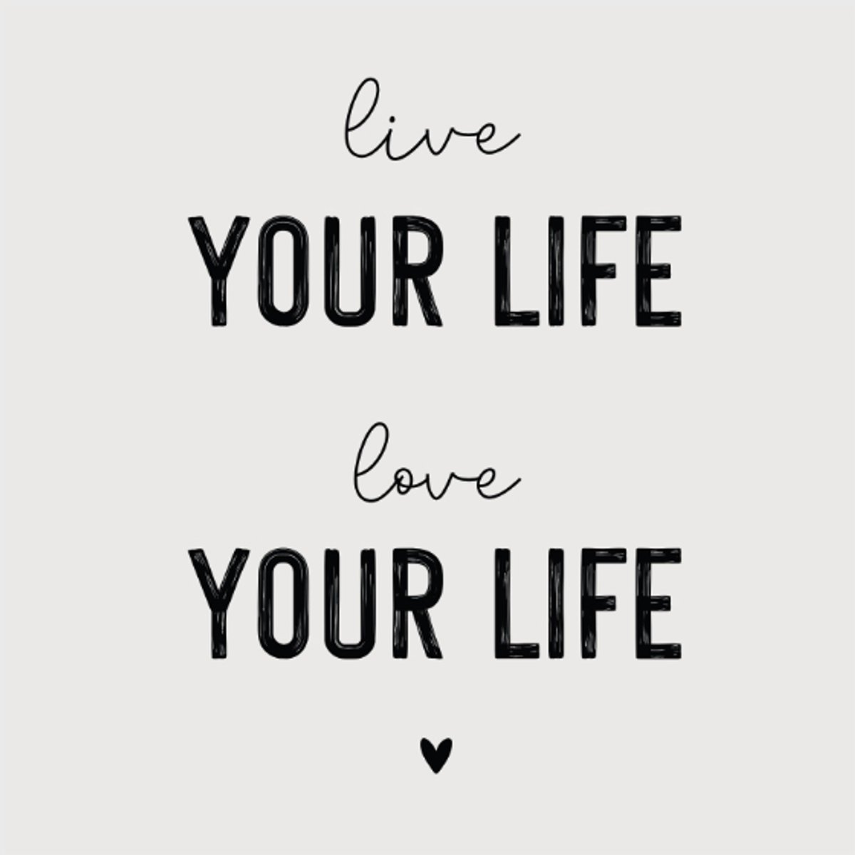 LIVE YOUR LIFE, LOVE YOUR LIFE | tegeltje van forex | 13 x 13 cm | met haakje