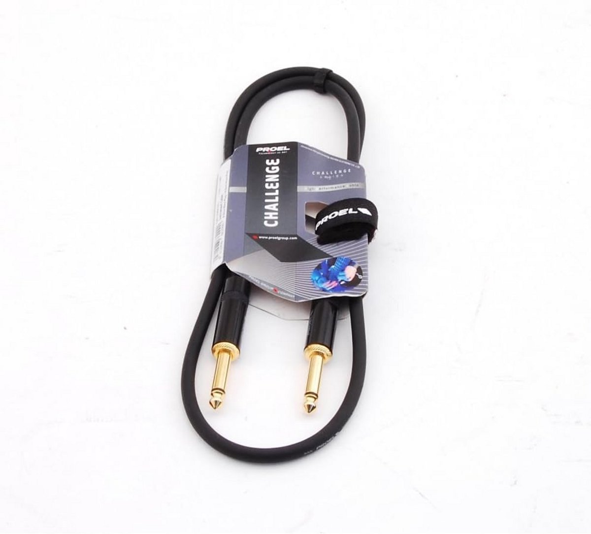 Instrumentkabel mono-jack met verlengkabel en metalen stekkers