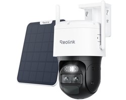 Reolink TrackMix LTE + Panneau solaire, caméra de sécurité mobile 4G LTE double objectif 4K extérieure, PTZ 360° avec suivi automatique, énergie solaire sans WiFi, zoom hybride 6×, vision nocturne couleur 8MP, carte SIM incluse, alerte de mouvement
