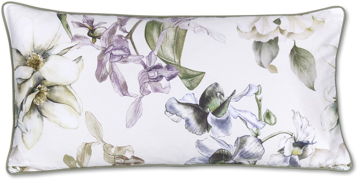 Kardol Branche Cushion Sierkussen - 30 x 60 cm cm - Grijs Groen
