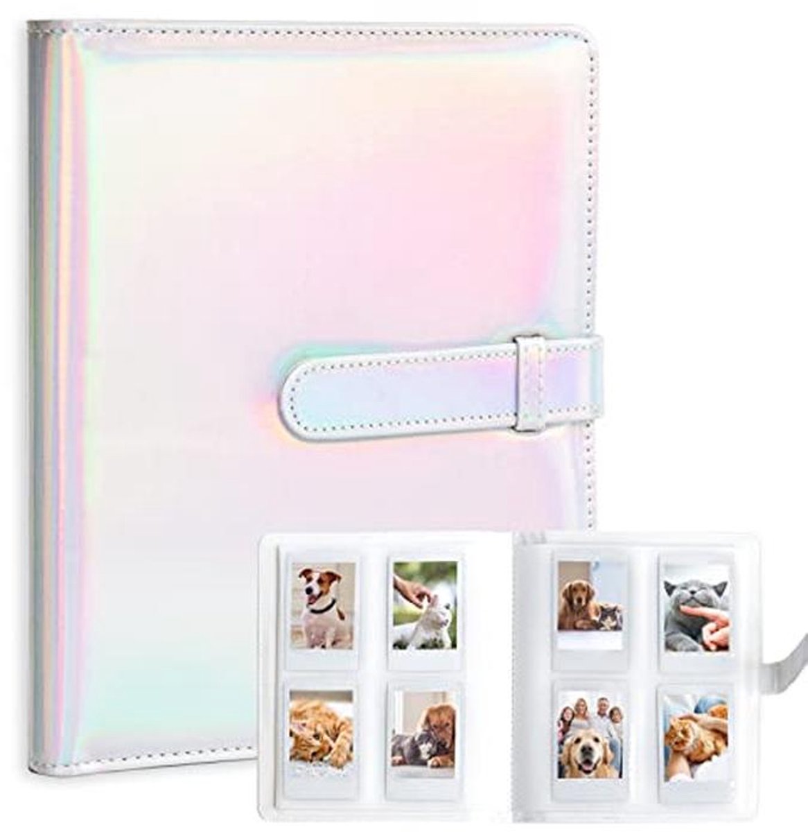 Fotoalbum voor Mini instant camera's en printers - 128 vakken, magisch zilver