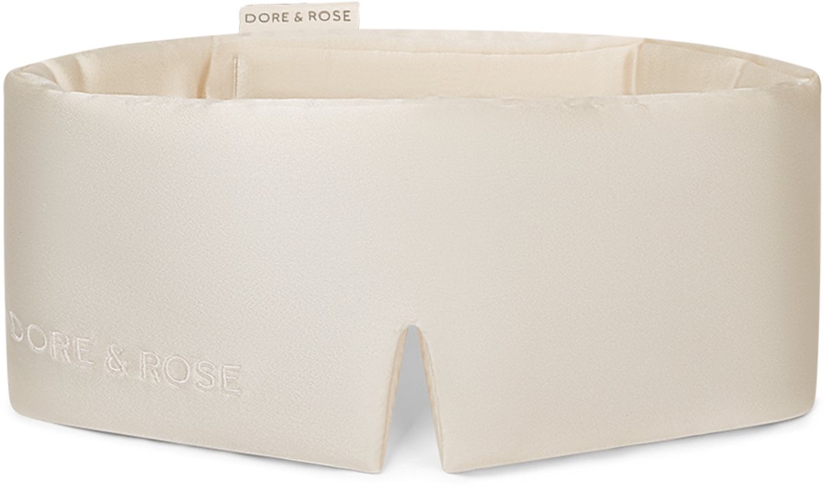 Dore & Rose - Slaapmasker - Oogmasker - Zijden Slaapmasker Voor Mannen en Vrouwen - Deep Sleep Mask - Eye Mask - Verduisterend - Wallen - Champagne - Nº 29 Joie de Vivre