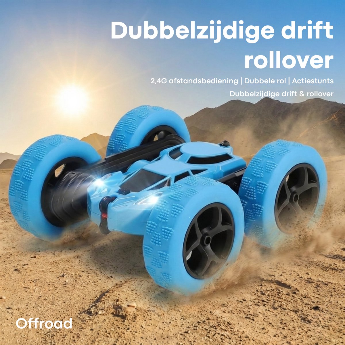 Nexar Bestuurbare Auto voor Jongens - RC Auto - Afstandsbestuurbare Stunt Auto - 360° Flip - LED Verlichting - Speelgoed voor Binnen & Buiten — afbeelding 10