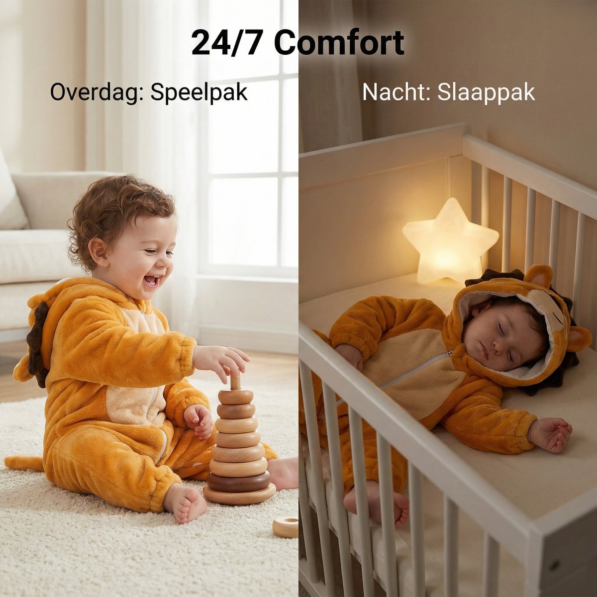 JAXY Baby Onesie - Carnavalskleding Kinderen - Verkleedkleren Jongen en Meisje - Verkleedkleding Kind - Romper - EU (label 90) - Lion — afbeelding 8