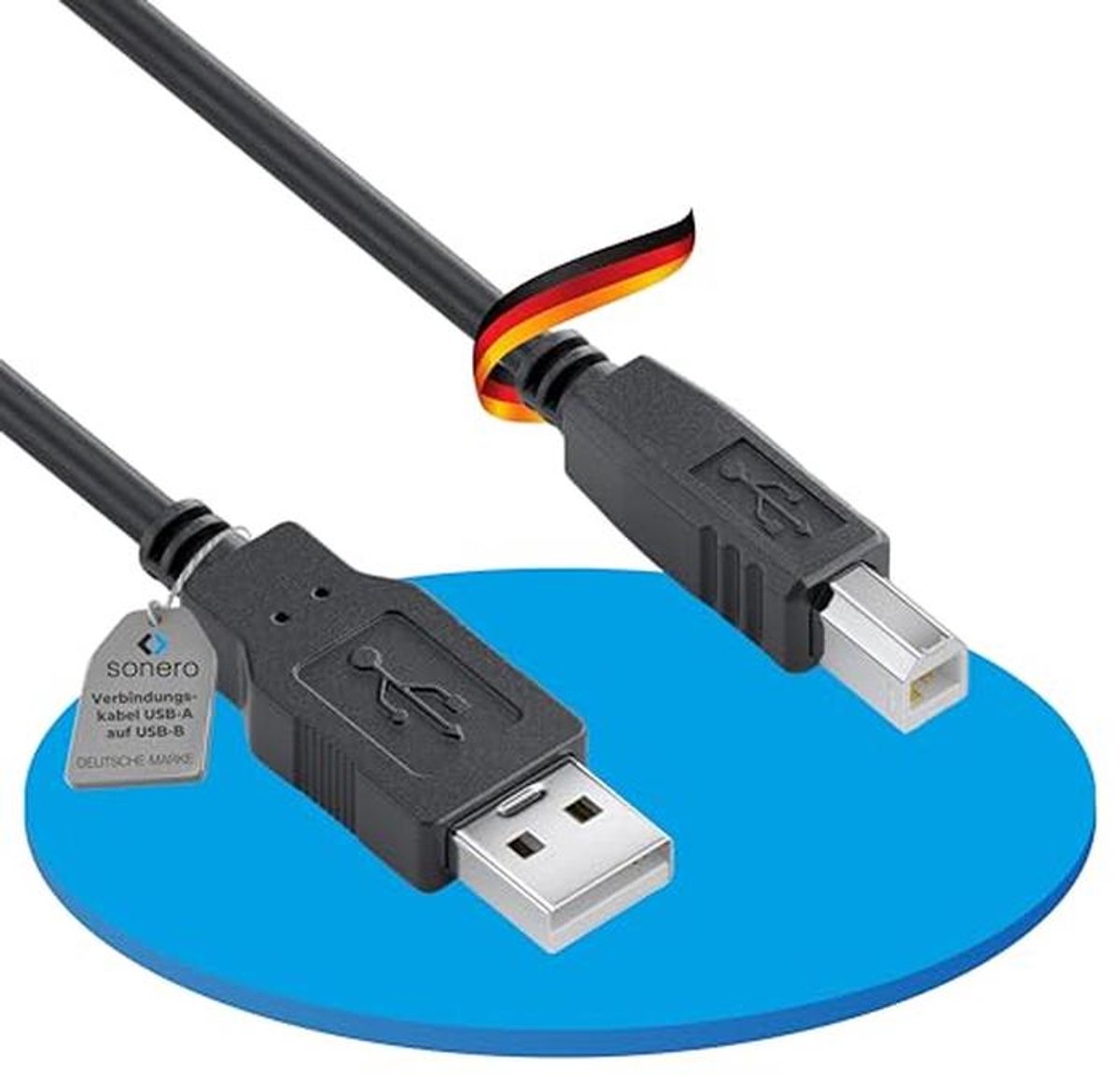 USB 2.0 A naar B-kabel - 1 meter, 480 Mbit/s, zwart