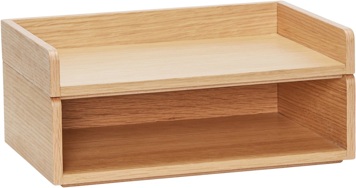 HÜBSCH INTERIOR - AFOUR - FSC® eiken houten bureau organizer - 33x22xh15cm